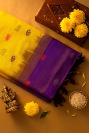 Mustard Yellow Dual-Tone Saree