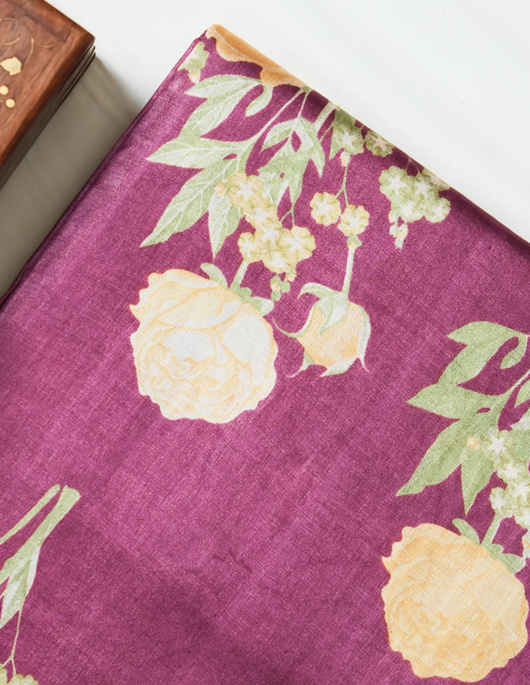 Floral Printed Tusser Sarees - Image 3