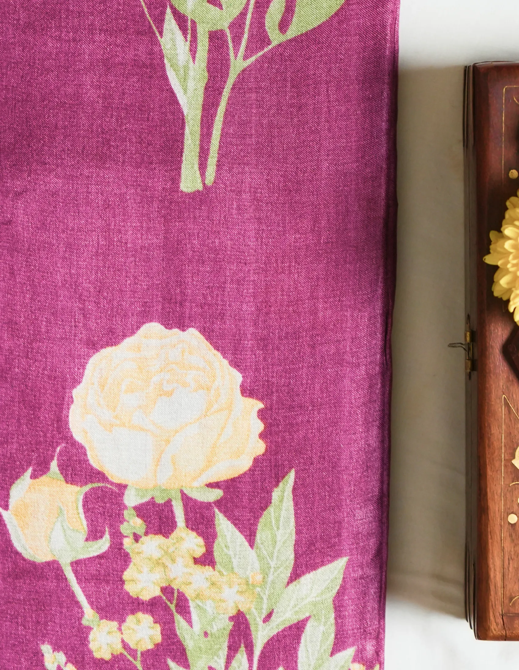 Floral Printed Tusser Sarees - Image 4