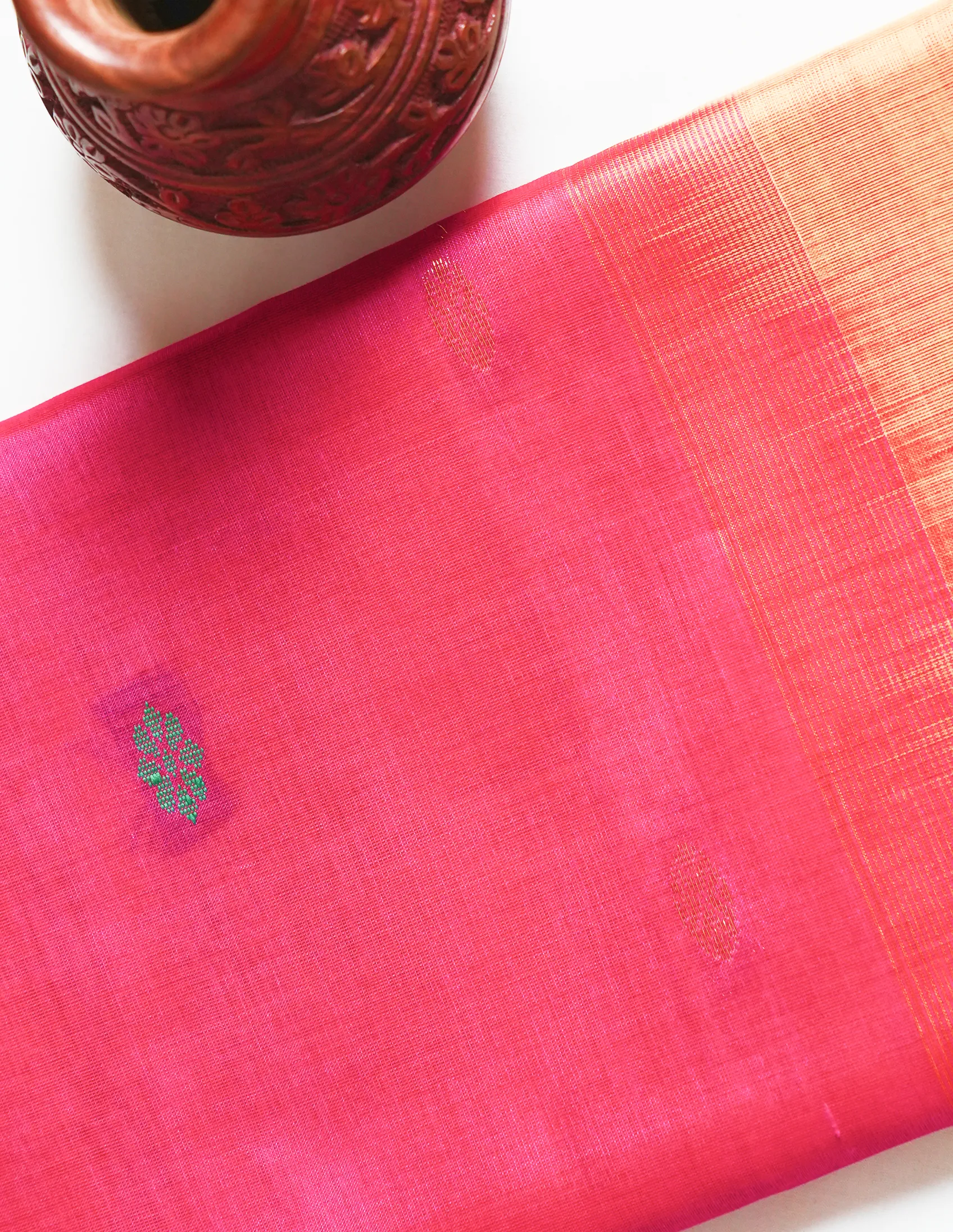 Festive Red & Yellow Dual Tone Saree - Image 2