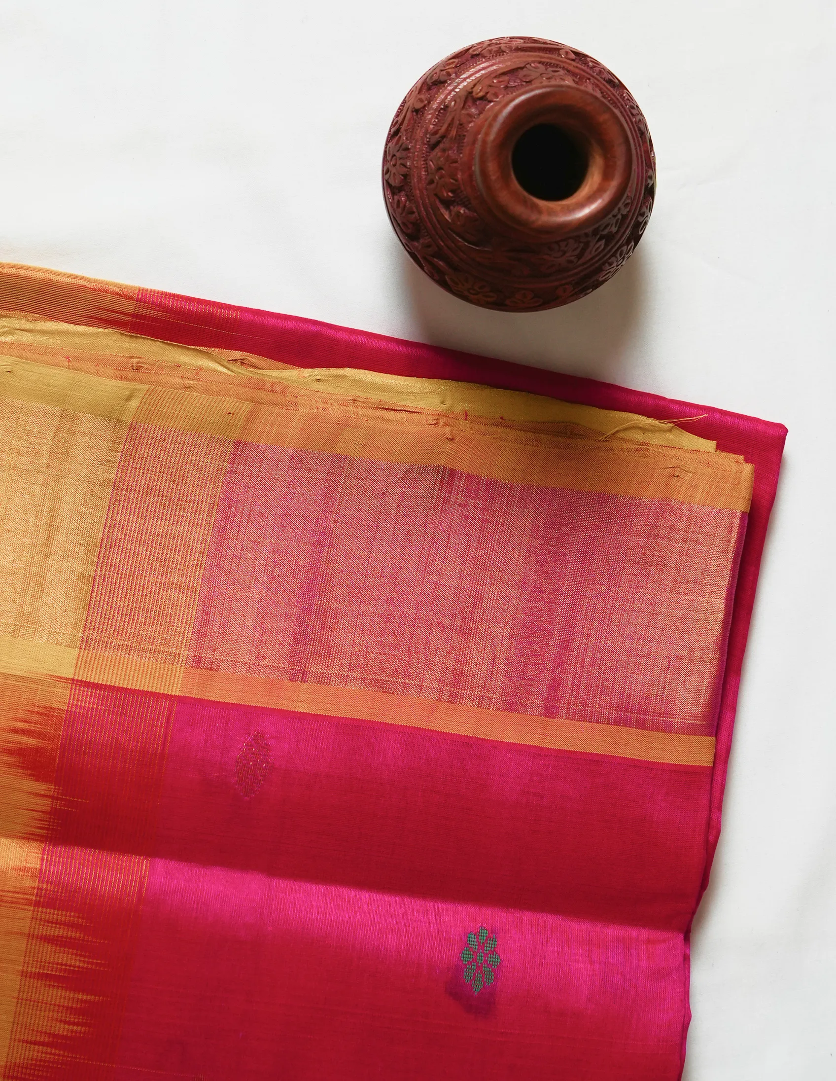 Festive Red & Yellow Dual Tone Saree - Image 4