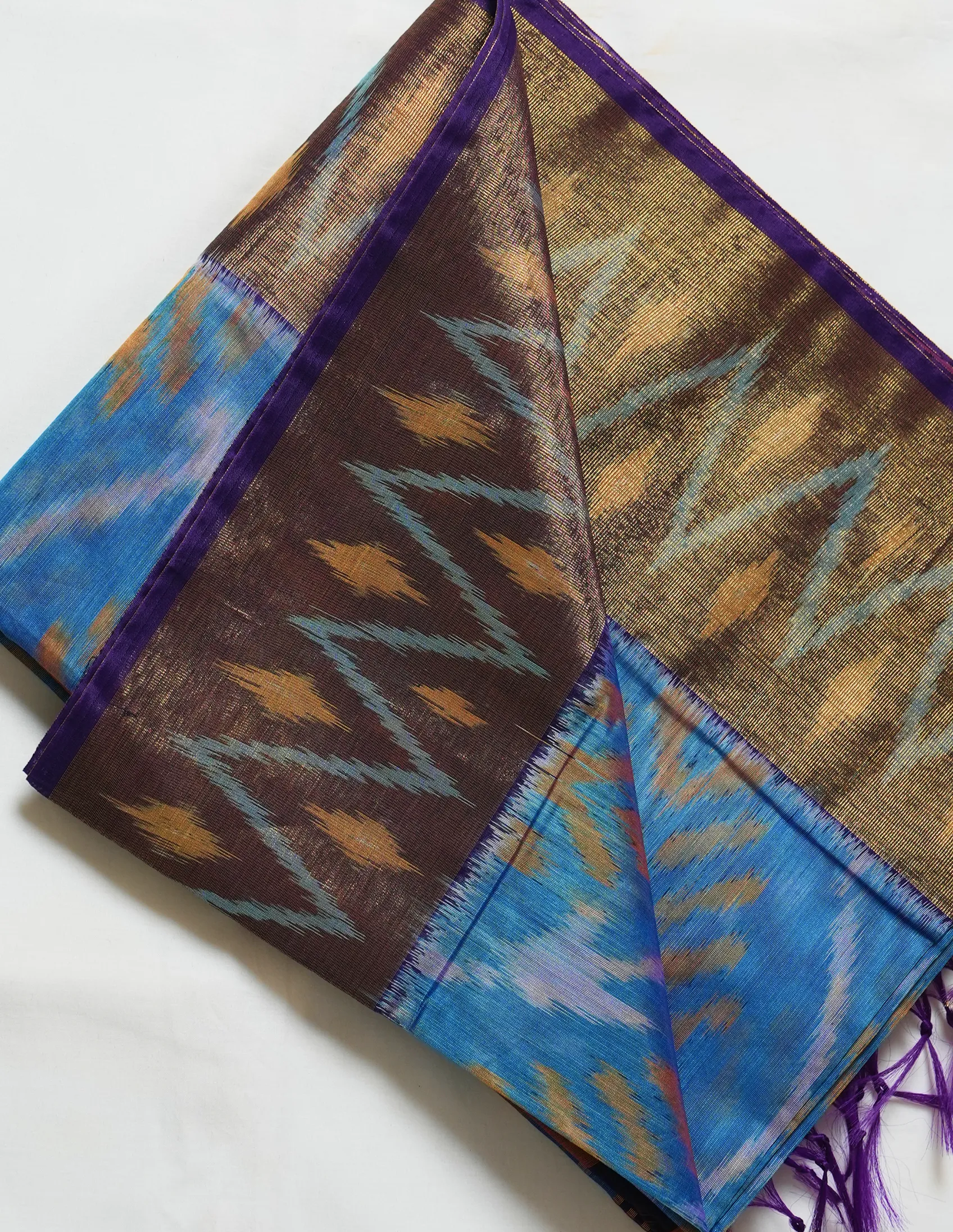 Contemporary Abstract Pochampally Saree - Image 2