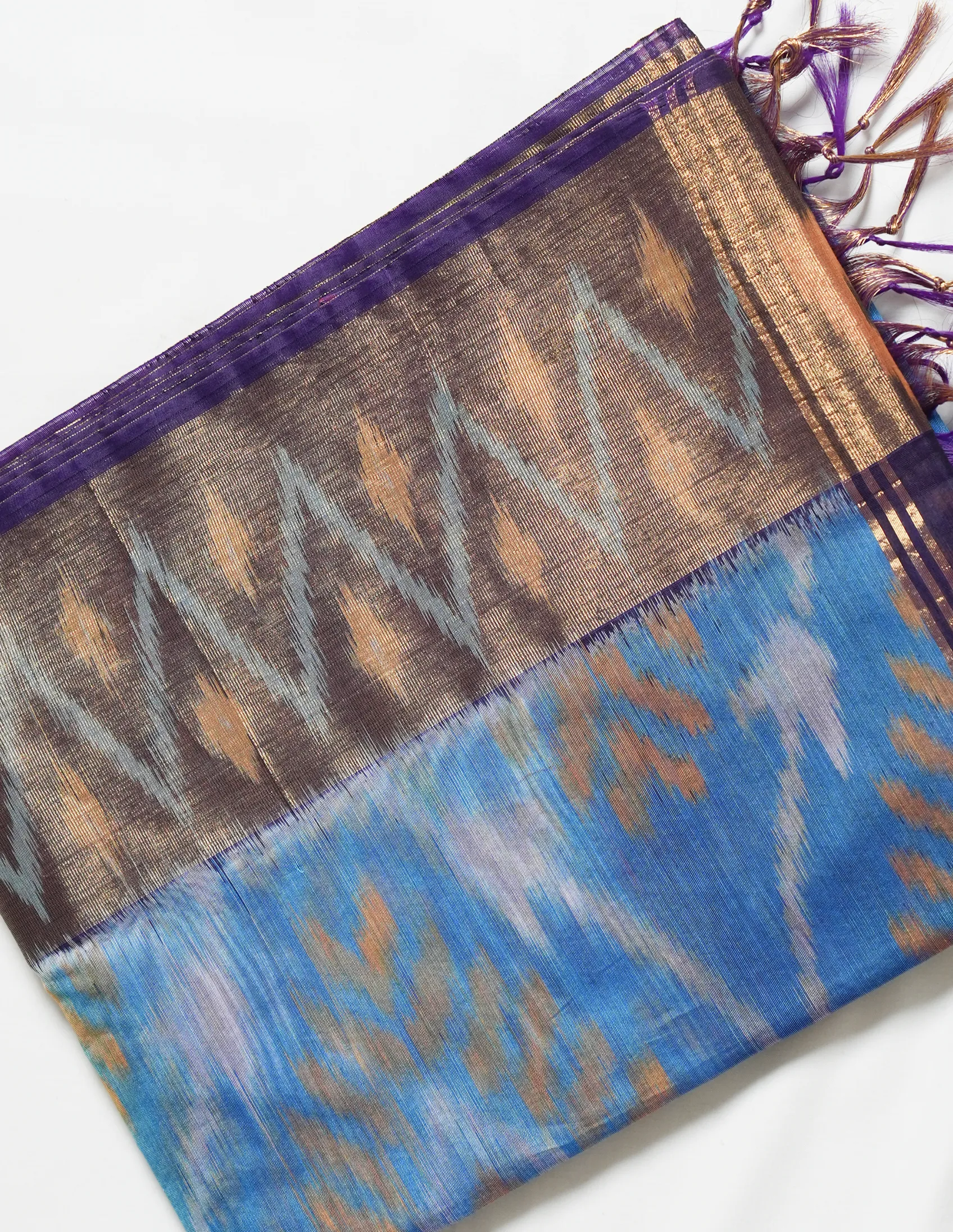 Contemporary Abstract Pochampally Saree - Image 3