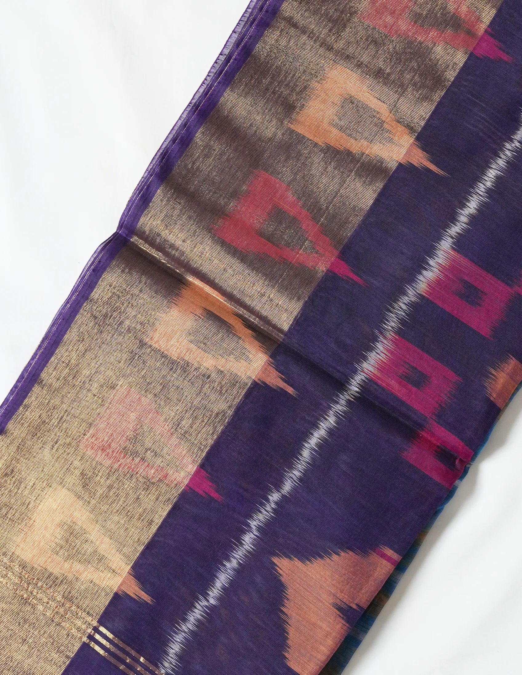 Contemporary Abstract Pochampally Saree - Image 4