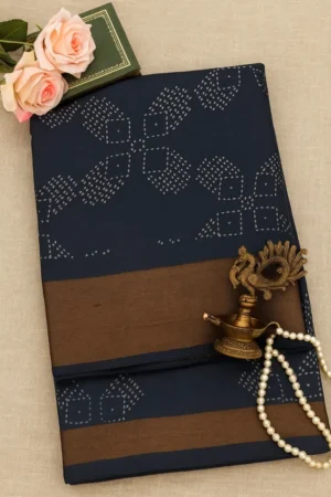 Bandhani Print Silk Saree with Contrast Border